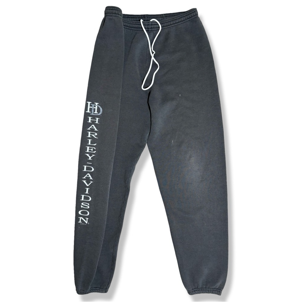 Vintage Y2K Harley-Davidson Men's Black Sweatpants